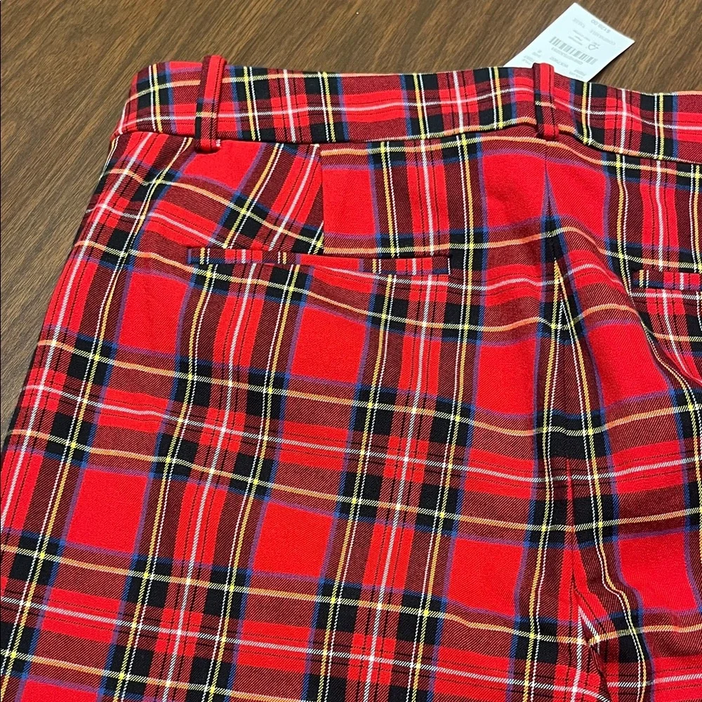 J Crew red plaid Kallie pants, size 8, NWT‎